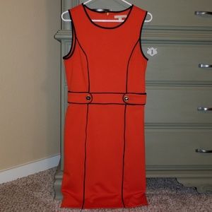 Banana rep. Navy and orange business dress